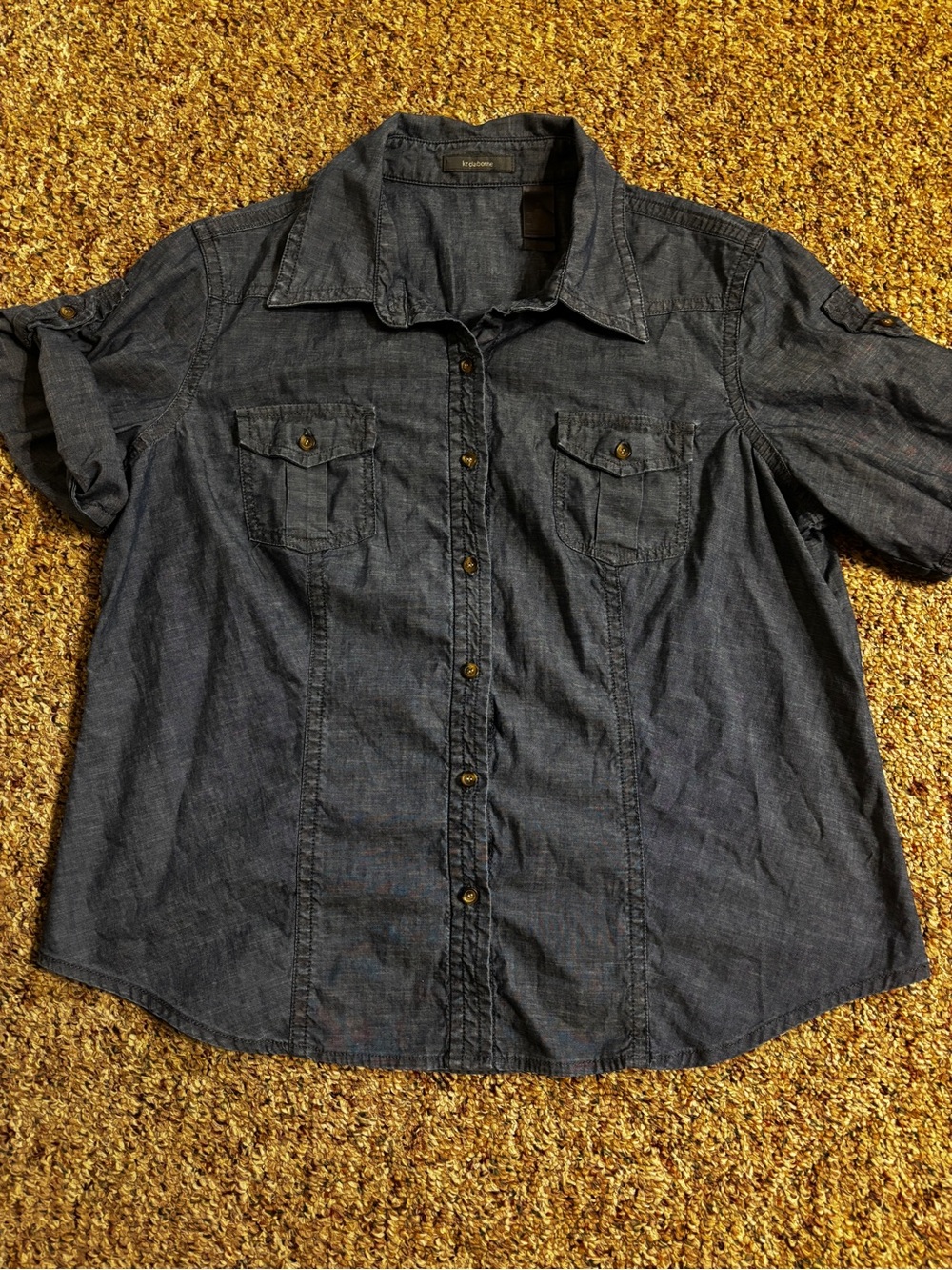 🚨final sale🚨 Womens 1X Denim Button-Up Shirt  100% cotton lightweight